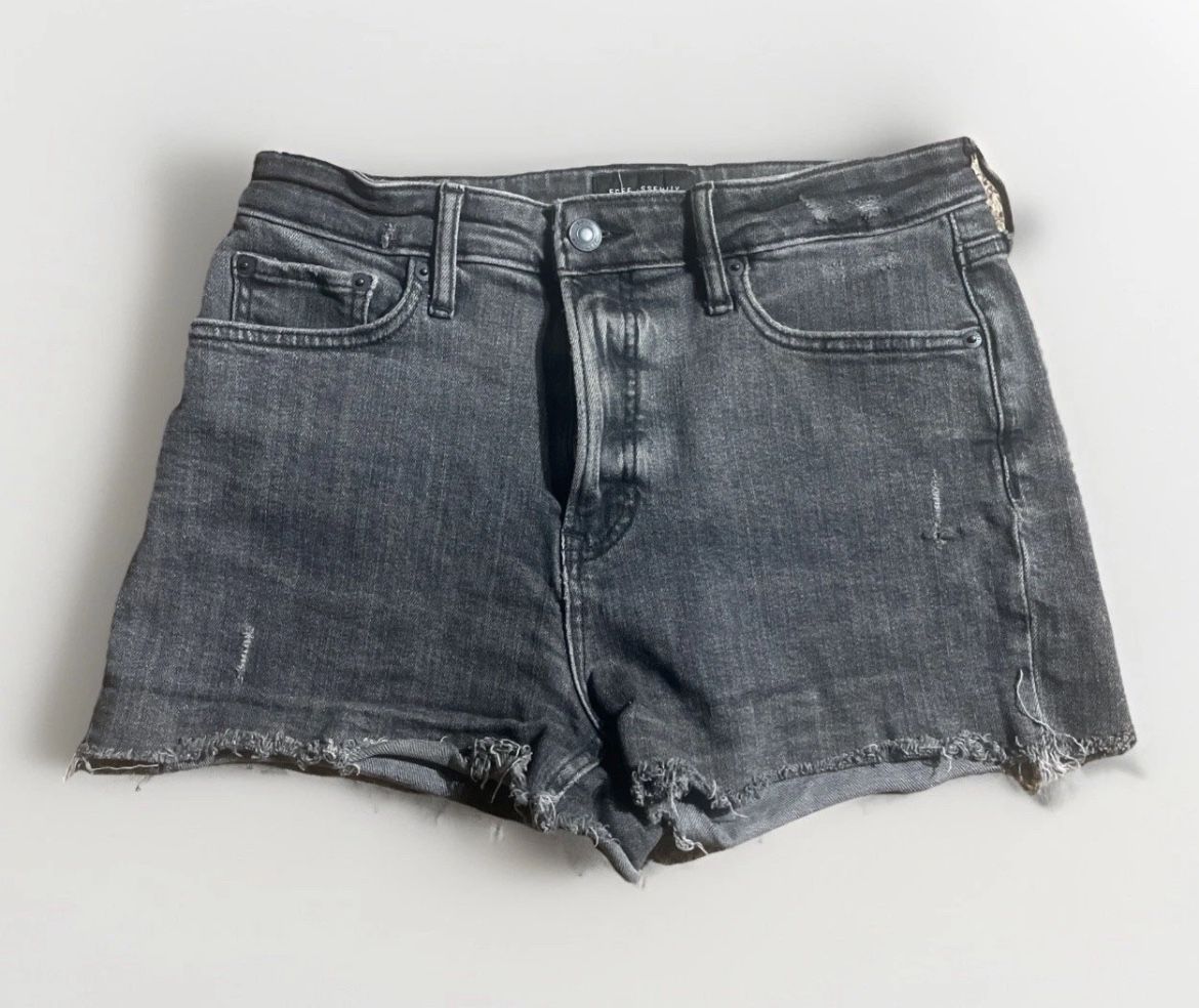 Free Assembly Jean Shorts Size 6 Black Cut Off High Rise