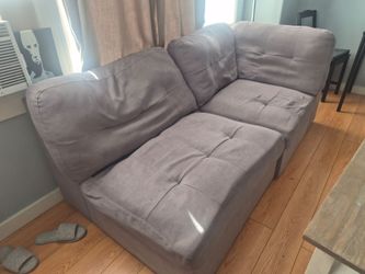 Gray Fabric Sectional Sofa with Chaise