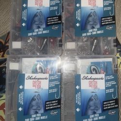 (Lot of 4)Shakespeare Catch More Fish Surf/Pier Plastic Tackle Box Clear .