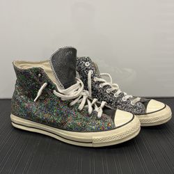 Converse Chuck Taylor All Star High Gray & Rainbow Glitter Men Size 11