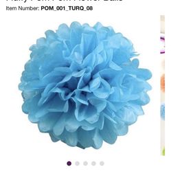 12 Tissue Paper Pom Poms/ Party Decor, $9 for 12