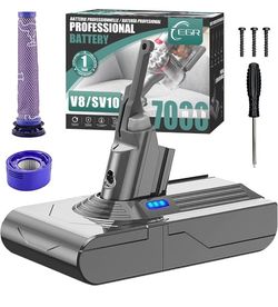 EGR Upgraded 7000mAh V8 Battery Replacement Compatible with Dyson V8 Animal Battery Replacement V8 Absolute V8 Motorhead V8 Fluffy SV10 Carbon Fiber V