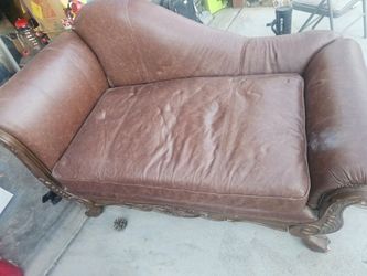 Leather chaise lounge