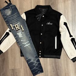 Amiri Men’s jeans and Jacket Set 
