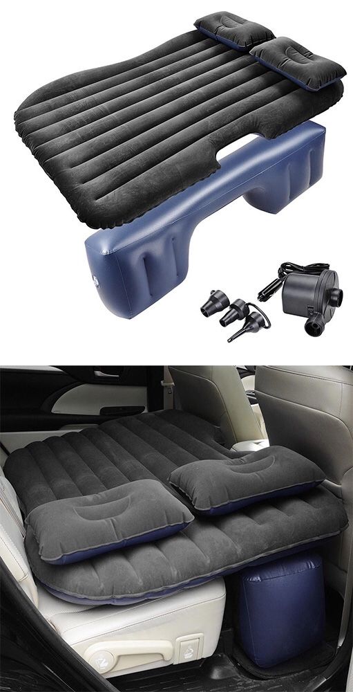 New $25 Inflatable Mattress Car Air Bed Backseat Cushion w/ Pillow Pump 54x33”