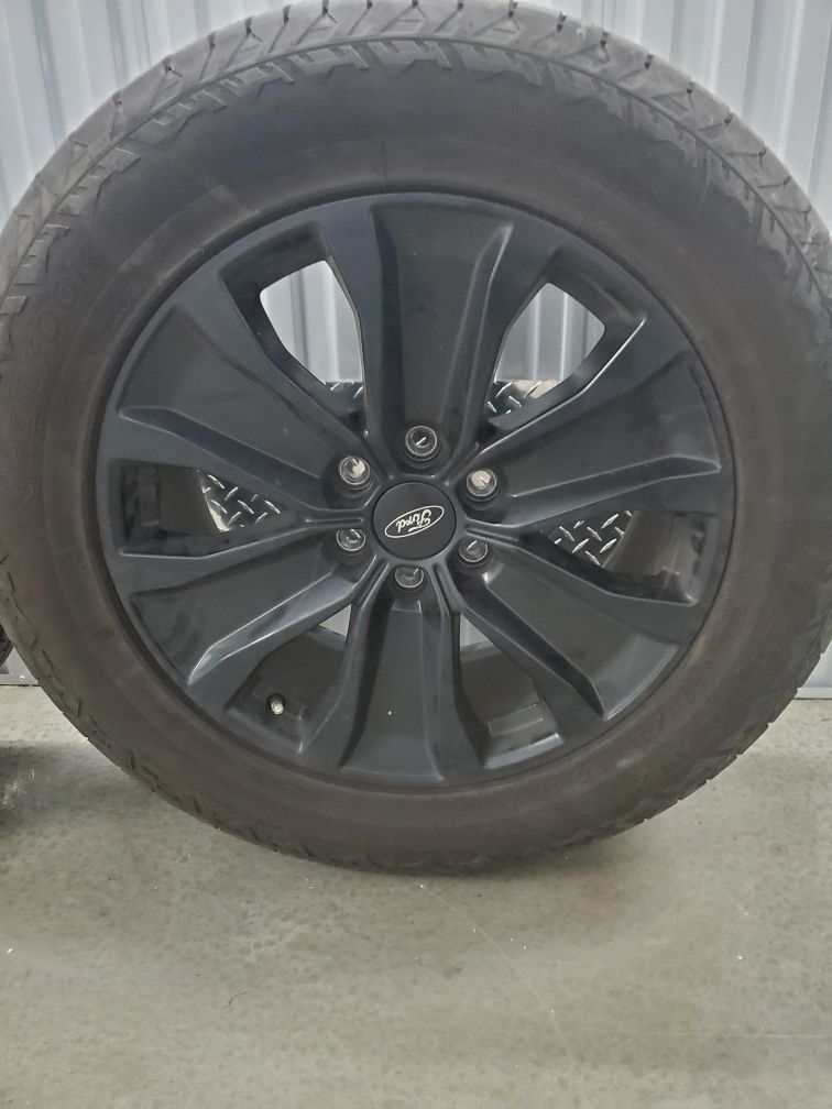 Ford 20" Blackout Rims with Stock Hankook tires, like new!