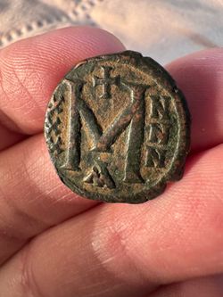 Ancient Byzantine Bronze Follis Coin - Leo IV & Constantine VI 775-780 AD - Crisp M Reverse