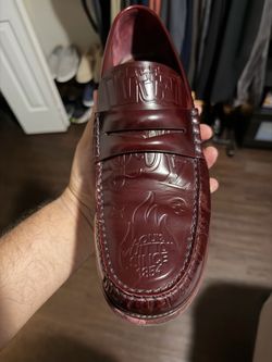 Louis Vuitton Embossed Leather Penny Loafers