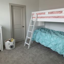 White Bunk Bed with Ladder 