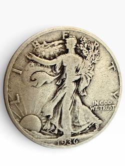 1936 Walking Liberty Half Dollar 90% Silver Philadelphia Vintage US Coin