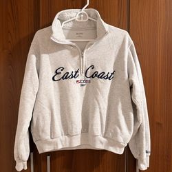 Hollister Heather Gray 'East Coast' Quarter-Zip Pullover