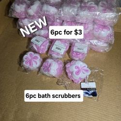 New  Bath Scrubbers Only $3 For 6pc 