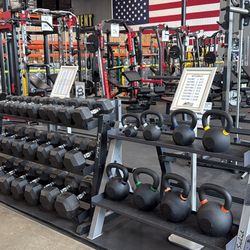 Dumbbells - Kettlebells- Rubber Flooring - Squat Rack - Smith Machine - Leg Press 