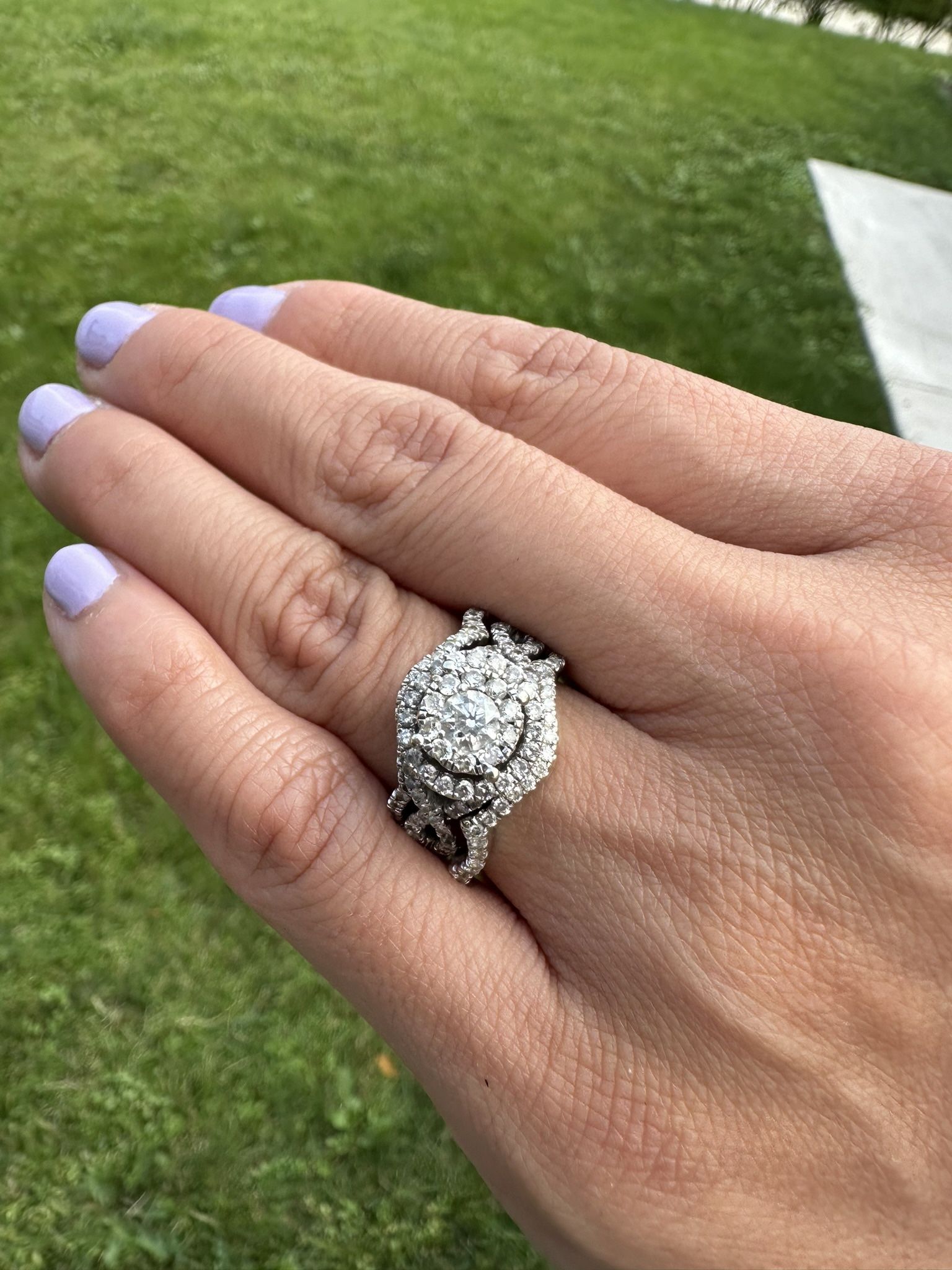 3-piece Bridal Set 1.25 Carat Diamond Rings / CLR1.25CTW14KWG BRISTAR TWISTSET I/I2
