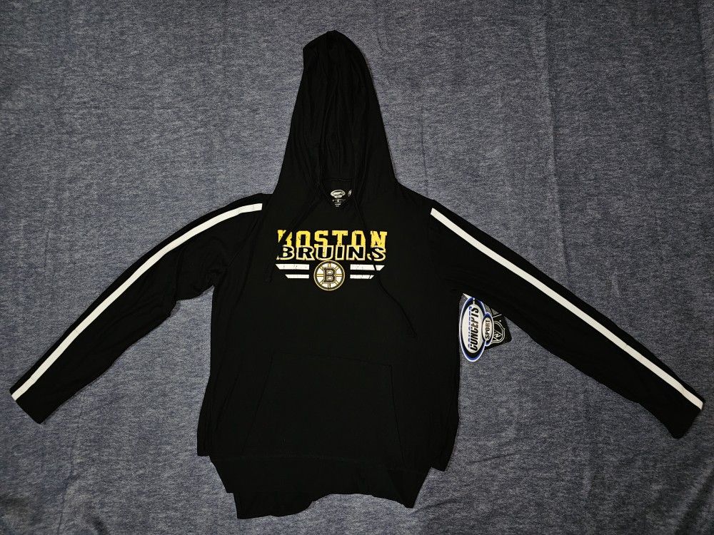 NHL concepts sports zest ladies knit black Hooded top boston bruins Size S NWT