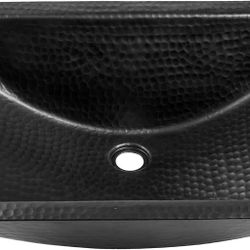 Monarch Abode Black Hand Hammered Dual Mount Sink  15"× 21"× 6.5" For Bar Kitchen RV Prep Bathroom 