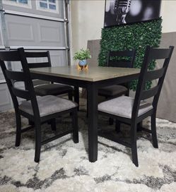 Rustic Style Table Set With It 4 Maching Chairs ***Delivery Is Available ***