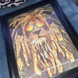 3D Holographic Rasta Lion Art – Unique Wall Decor