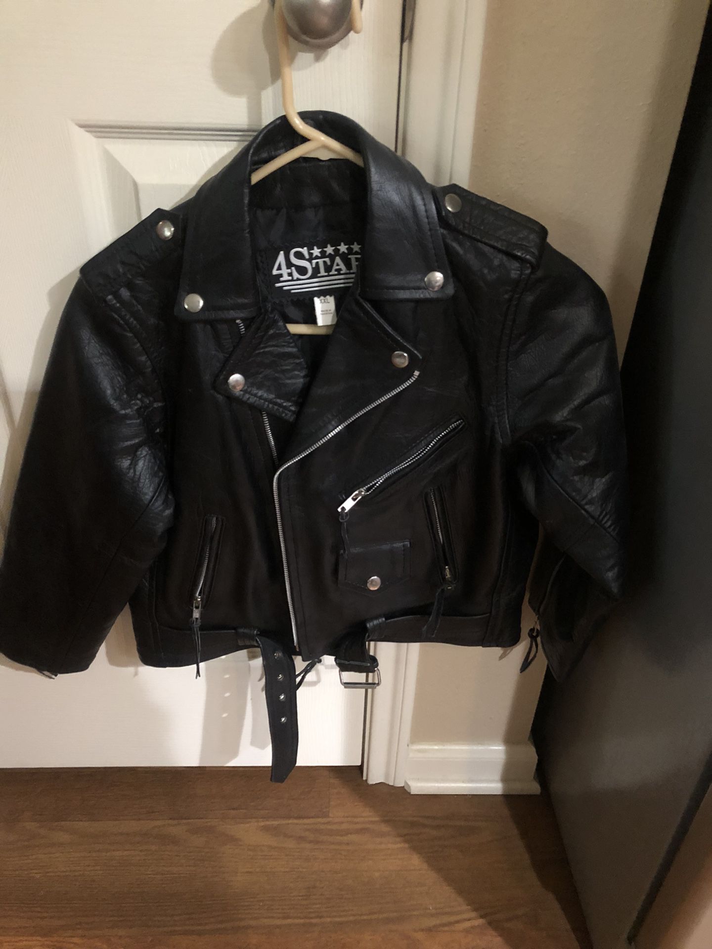 Leather motorcycle jacket 