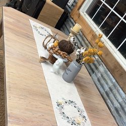 7 Foot Wood Farmhouse Table (or set) Refinished W/ Or W/o Chairs