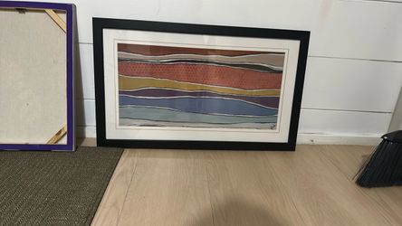 Framed Abstract Layered Stripes Art Print