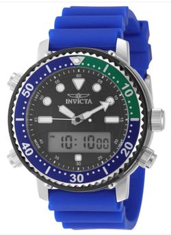 Invicta Blue and Green Dual-Display Sport Watch Mens