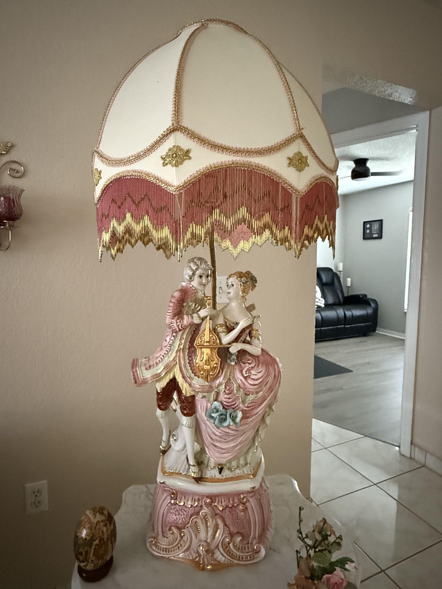Porcelain And Gold Vintage Lamp
