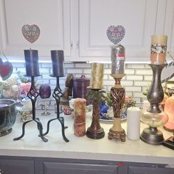 CANDLE HOLDERS  $5. EACH.   CANDLES SEPARATE