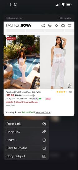 Fashion Nova Crochet set new
