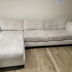 White Macy’s Sectional with Chase 