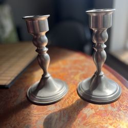 Candle Holders-Web Weighted Pewter 7”x4”