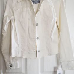 NEW WITH TAGS - Izod Ladies White Denim Jacket 