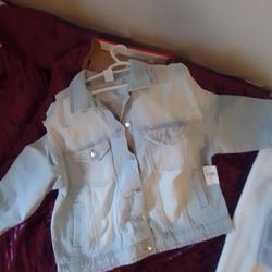 Light Blue Denim Jacket Woman XXL New