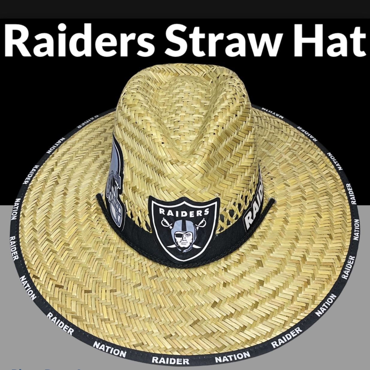 Las Vegas Raiders straw hat (Great Gift 🎁) Just N Time 4 Spring Same Day Shipping If Paid By 3pm (I Also Have Other Team’s)  