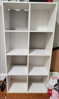 White IKEA shelving unit