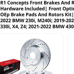 Brake pads and rotor for b m w two thirty and other models