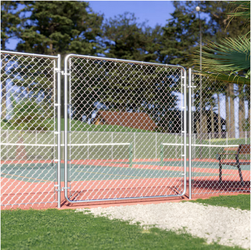 Fit-Right 6' x 6' Gauge Galvanized Adjustable Metal Chain Link Fence Gate Door Kit