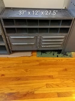 Steel Bin and Drawer Cabinet – 37" x 12" x 27.5" $300