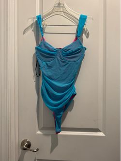 Forever 21 Teal and Hot Pink bodysuit size small