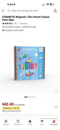 CONNETIX Magnetic Tiles Pastel Classic Pack 56pc