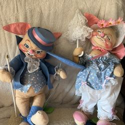 Vintage 20” Inch Annalee Spring Easter Bunny Rabbits