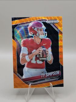 2025 Prizm Black Ty Simpson Orange Wave /60