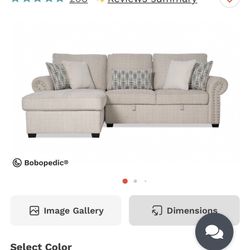 Left Arm Sectional With Sleeper Pull Out & Storage 