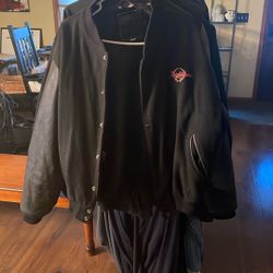 Varsity Jacket With Leather Sleeves, Extra Large