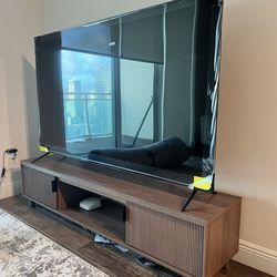 75" TV and TV Stand for Sale: Insignia TV and Walnut Color TV Stand