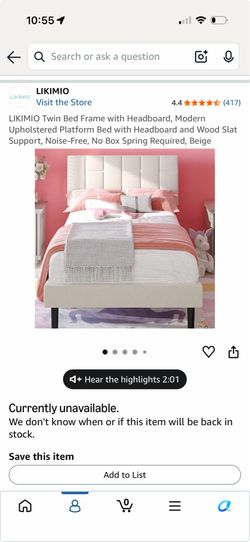 Likimiyo NEW TWIN bed frame, headboard