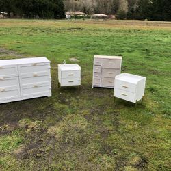 Lot Of White Furniture Dresser End Tables 