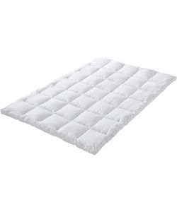 3” Full Size White Futon Mattress Toppers with Anti-Slip Anchors - Futon Cover Filled with Plush Down Alternative Fill - Full Size Futon Cover is Soft