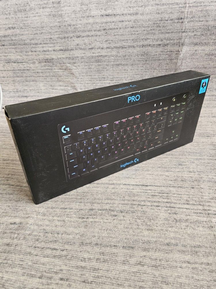 Logitech G PRO Wired Mechanical GX Blue Clicky Switch Gaming Keyboard, NEW NEVER OPENED.
