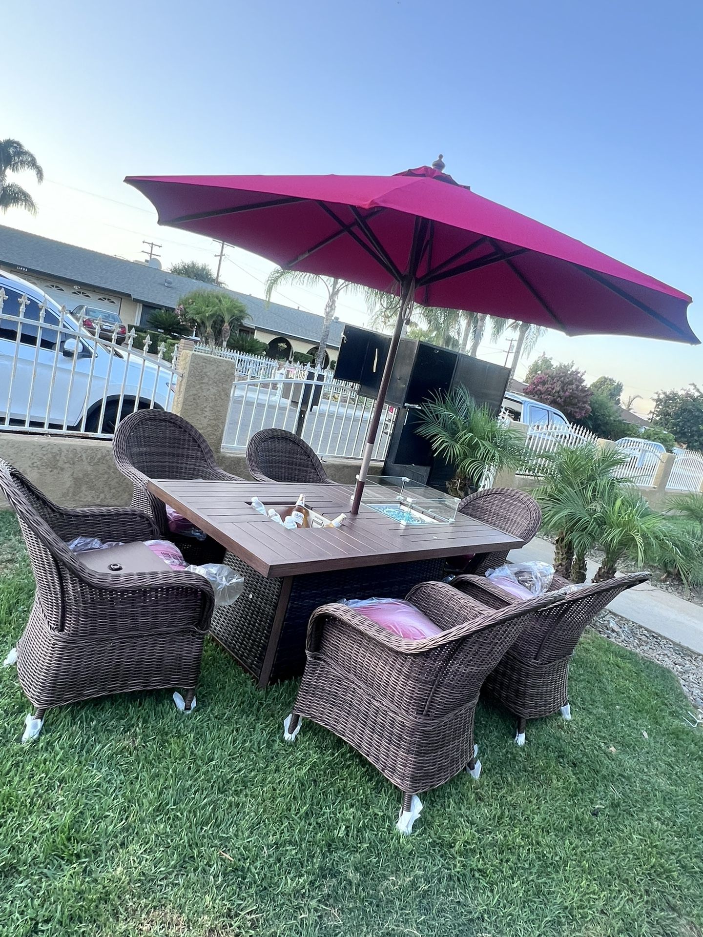 Dining Set Outdoor Brand New (cooler & Fire Pit ),All Products : American Fashion Style Bags On Sale